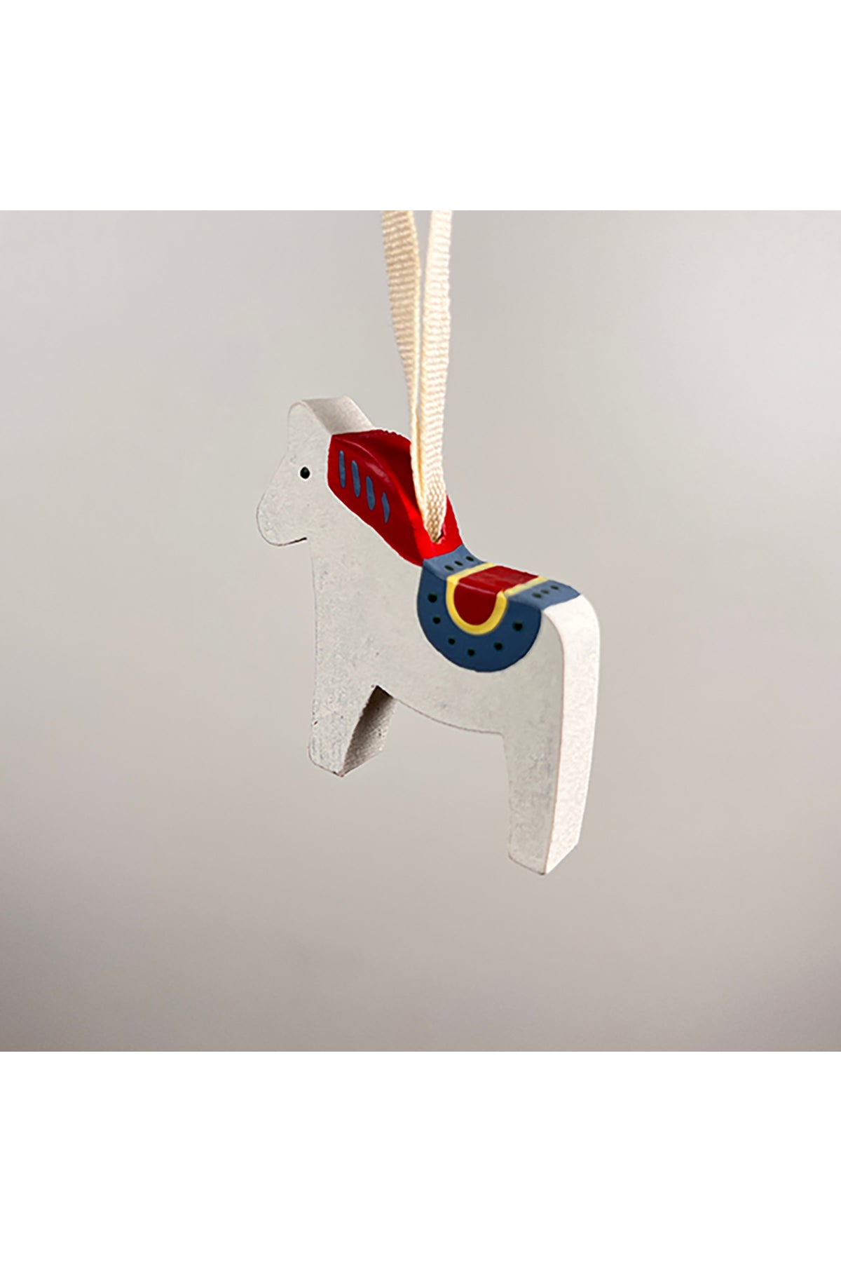 Anhänger aus Holz Pferd handbemalt | weiß, 4-6 cm