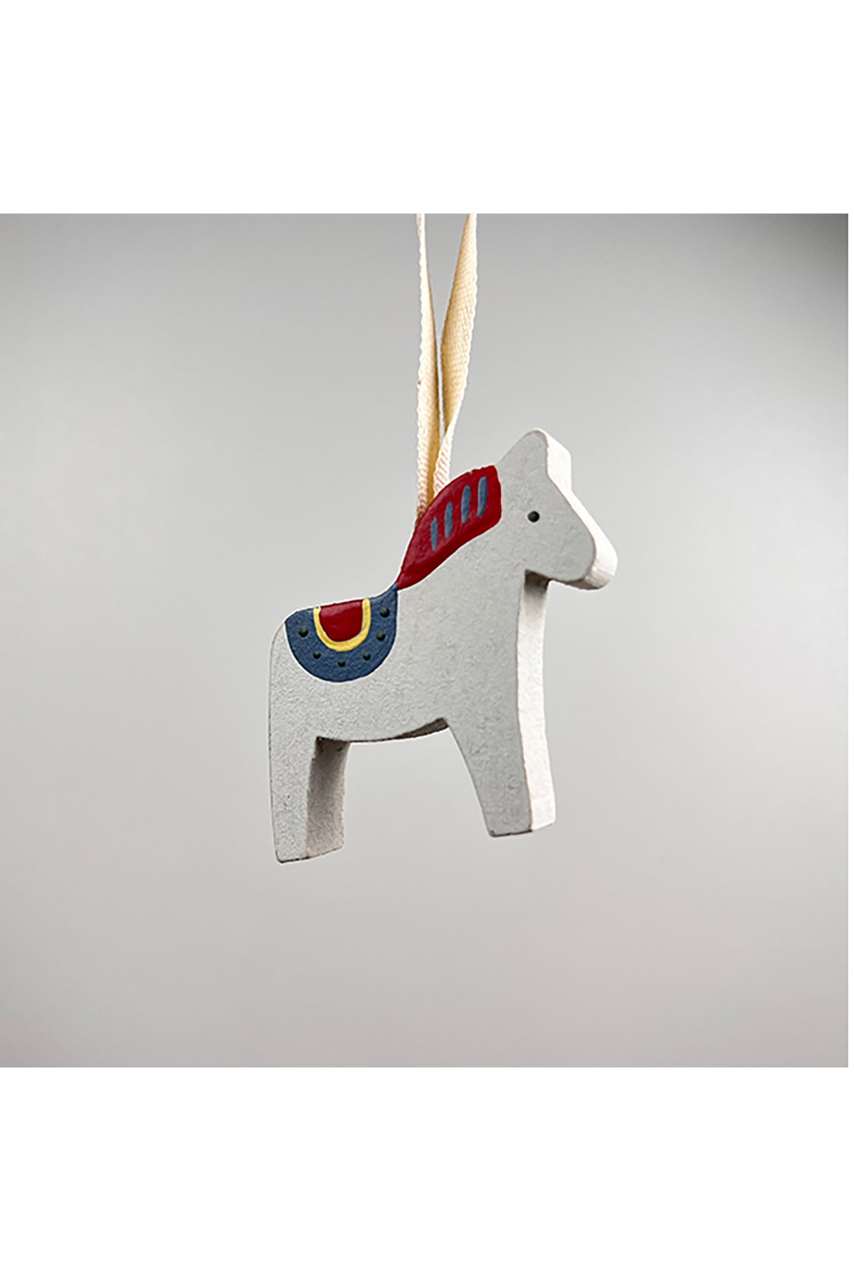 Anhänger aus Holz Pferd handbemalt | weiß, 4-6 cm