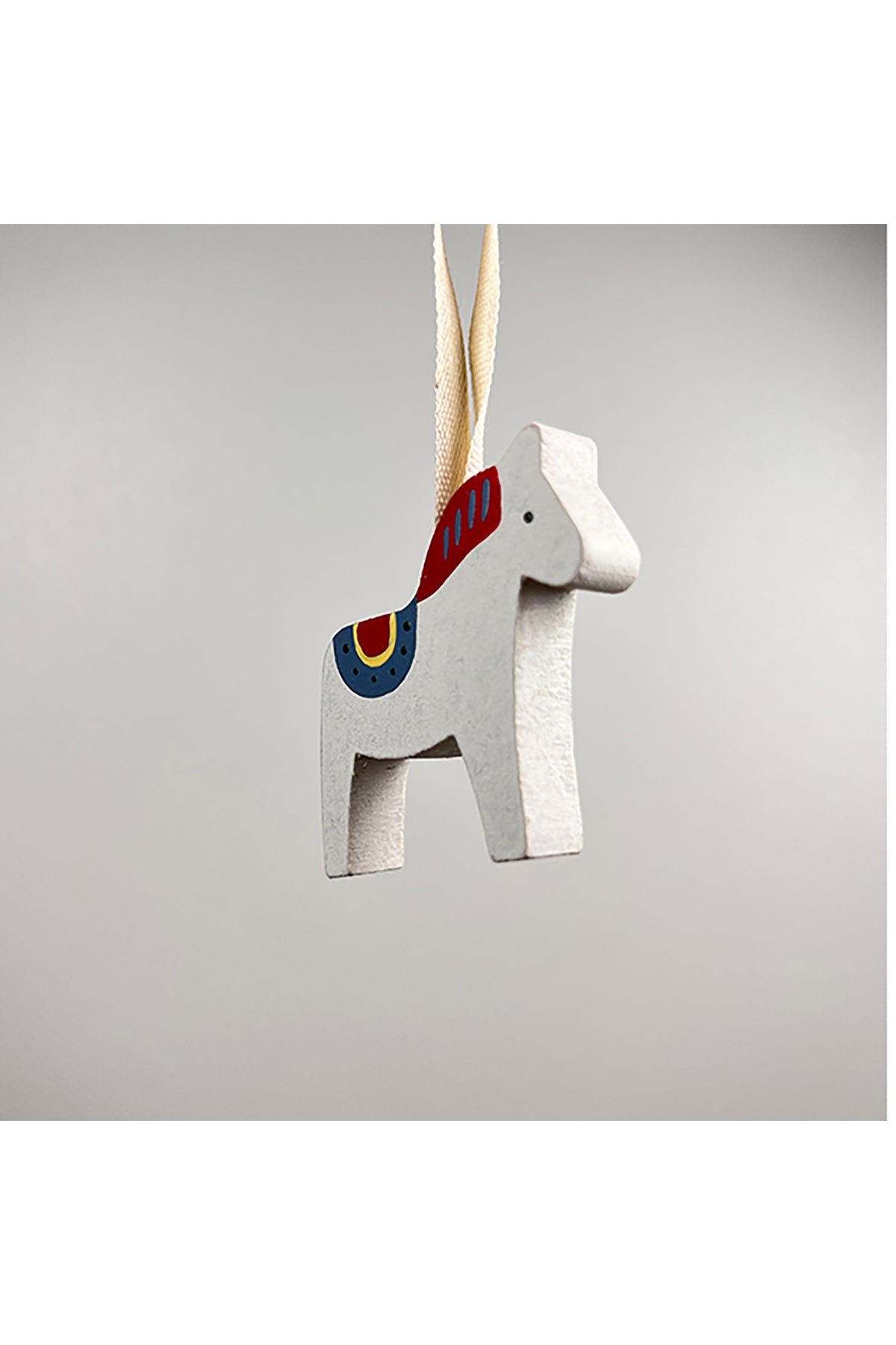 Anhänger aus Holz Pferd handbemalt | weiß, 4-6 cm