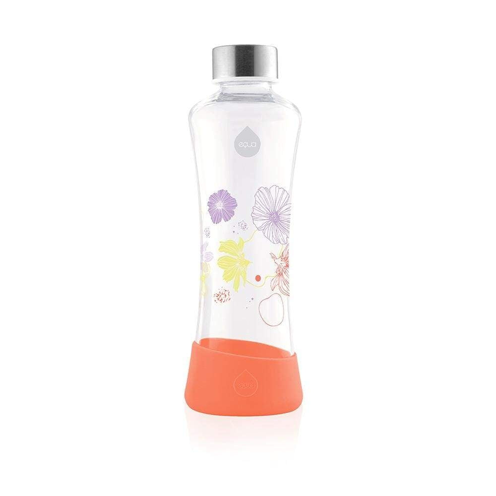 equa Squeeze Trinkflasche aus Glas I Poppy commercial equa