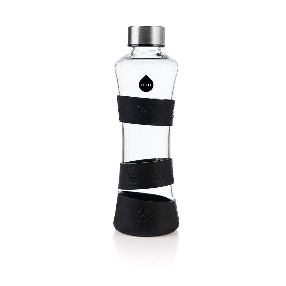 equa Squeeze Trinkflasche aus Glas I Black Edition commercial equa