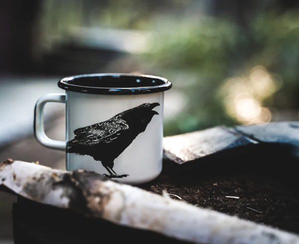 Muurla Emaillebecher Nordic 'The Raven' - 370 ml