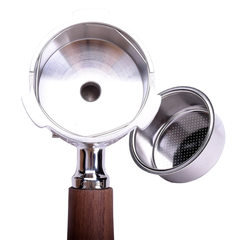 JoeFrex portafilter for Delonghi Dedica | Bottomless Walnut