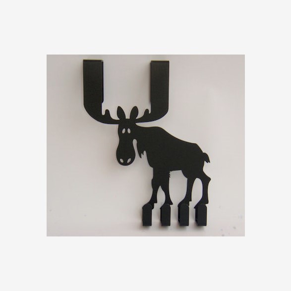 Türhänger Elch – Metall schwarz | 4 Haken, 14x18cm