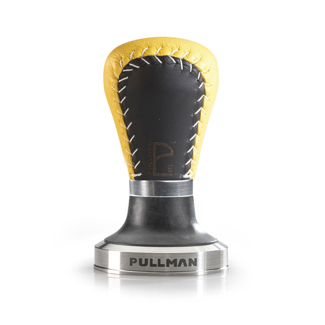Pullman Tamper BigStep for SAGE machines | 53.40mm | Leather - Black / Yellow