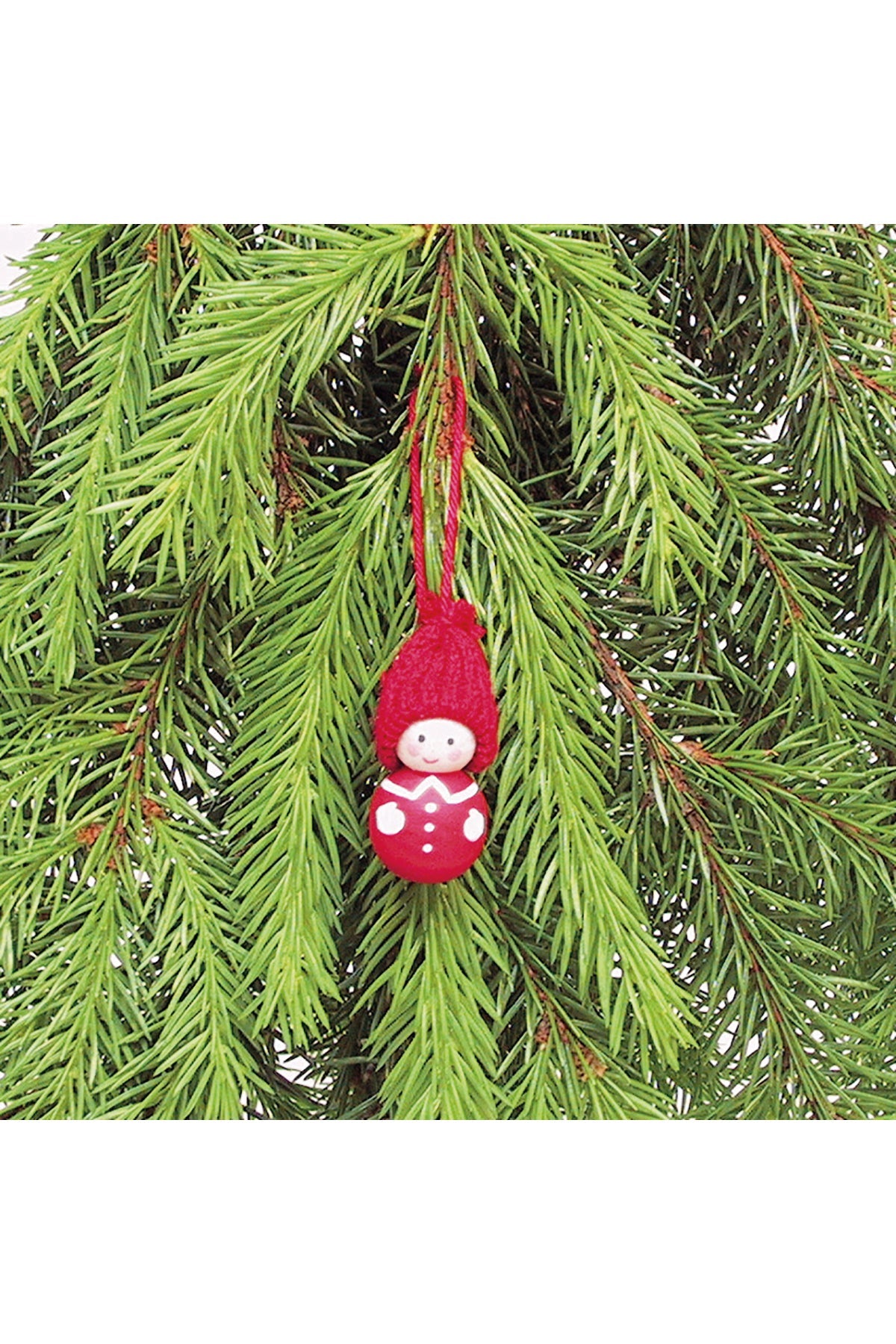 Anhänger aus Holz Weihnachtsmann rot | 30 mm